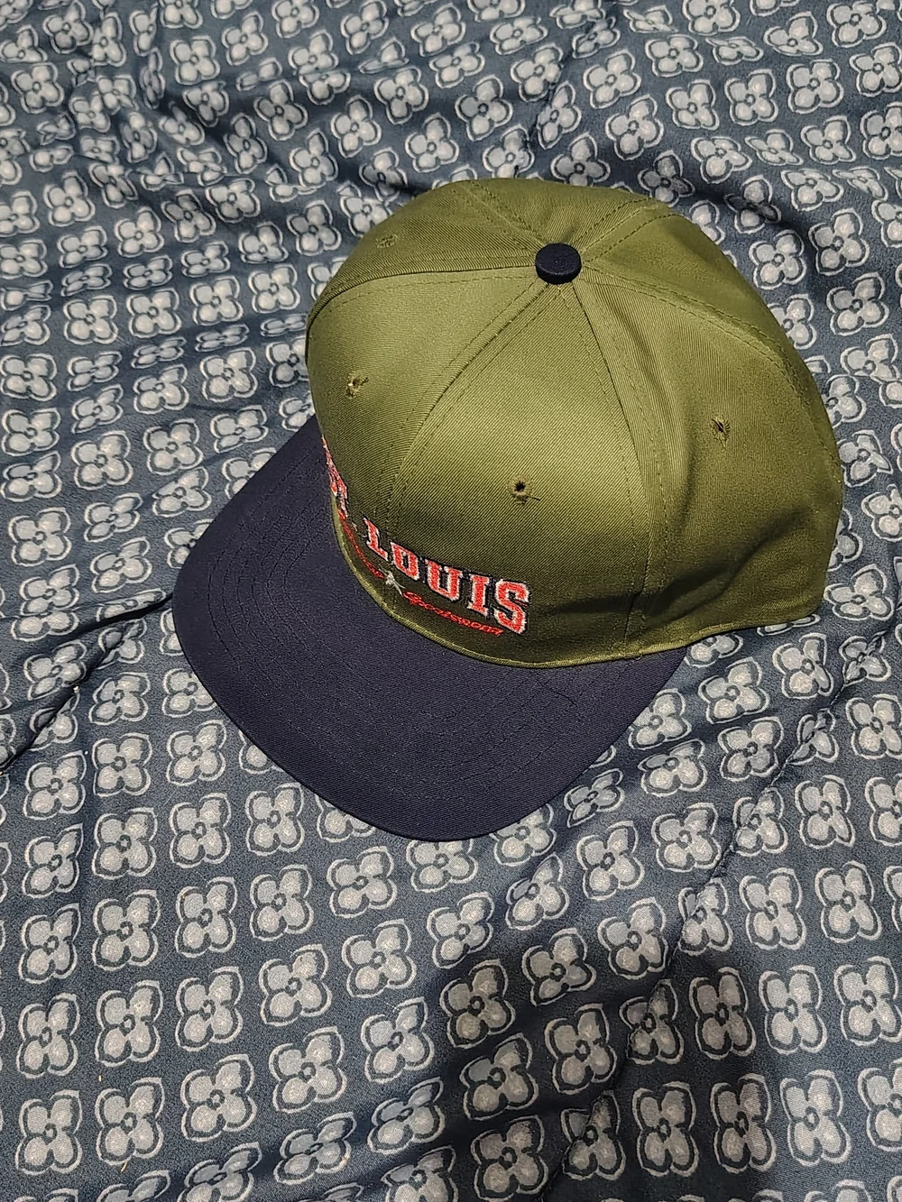 NOS St. Louis Embroidered Baseball Cap - Olive Green & Navy